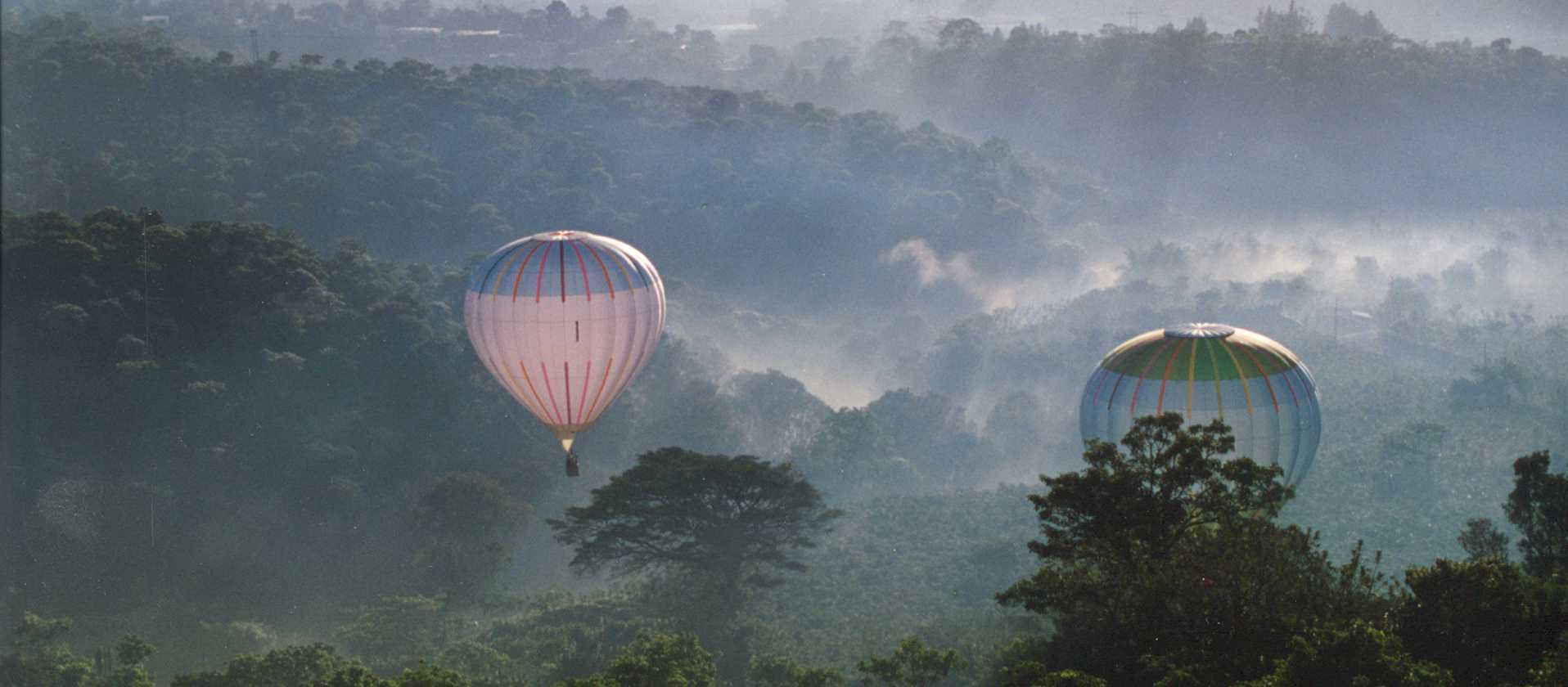 Serendipity Costa Rica balloons over rainforest in Costa Rica